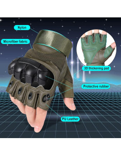 Guantes Tácticos WTACTFUL P10 Negros para Motocicleta y Ciclismo 2