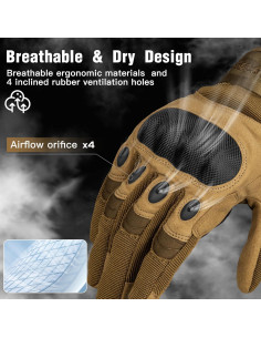 Guantes Tácticos Free Soldier para Hombre - Negro, Protección 2