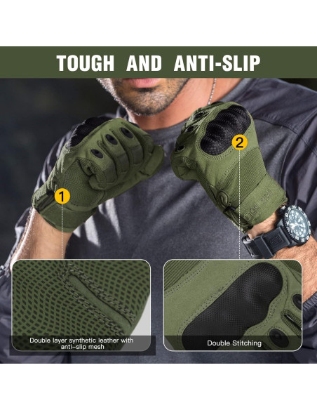 Guantes Tácticos Free Soldier para Hombre - Negro, Pequeño