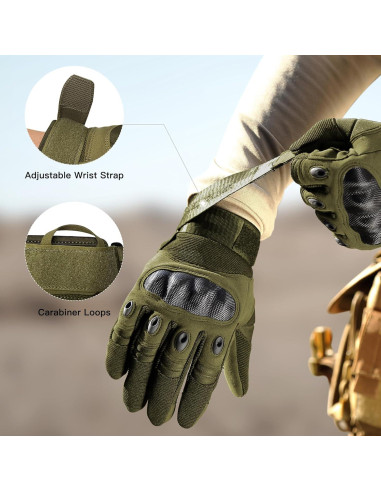 Guantes Tácticos Free Soldier para Hombre - Negro, Pequeño