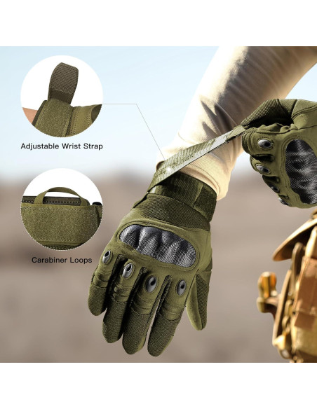 Guantes Tácticos Free Soldier para Hombre - Negro, Pequeño