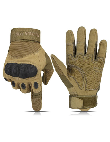 Guantes Tácticos Free Soldier para Hombres - Negro y Beige