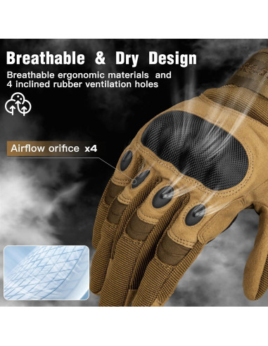 Guantes Tácticos Free Soldier para Hombres - Negro y Beige