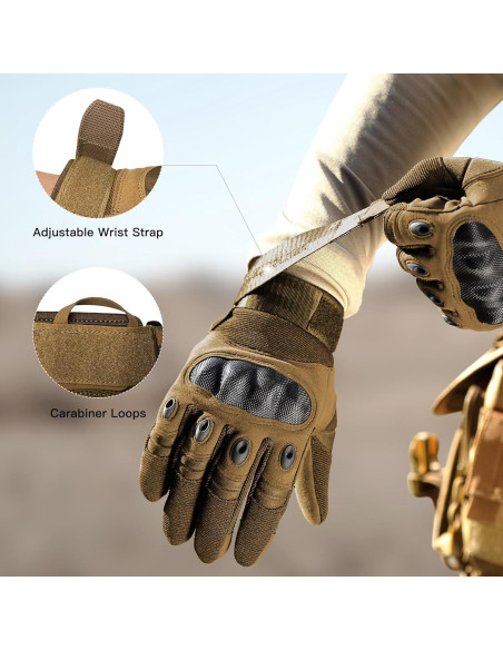 Guantes Tácticos Free Soldier para Hombres - Negro y Beige