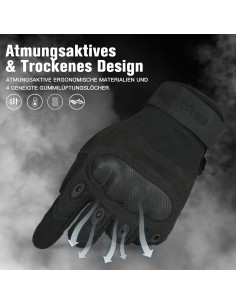 Guantes Outdoor Free Soldier para Hombres - Negros, Protección 2