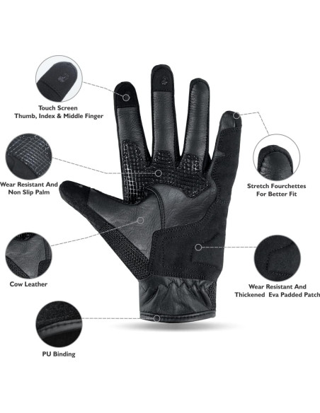 Guantes de Motocicleta INFINIT Safe Grip para Hombre - Táctiles