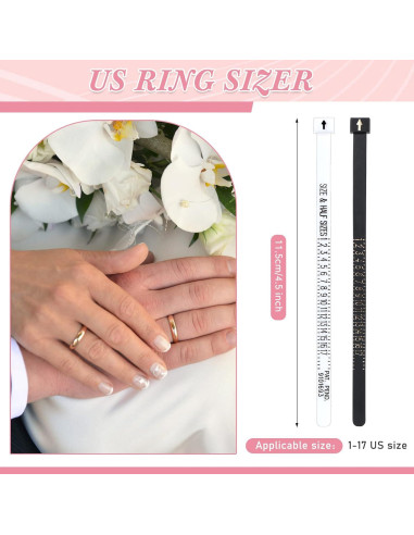 Kit de 100 Anillos Medidores de Tamaño Xuhal 1-17 Reutilizables