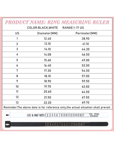 Kit de 100 Anillos Medidores de Tamaño Xuhal 1-17 Reutilizables