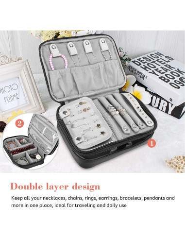 Bolsa Organizadora de Joyería ProCase Negra 23.1x17x7 cm