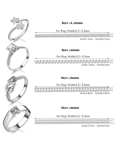 Ajustador de Tamaño de Anillo Hicarer 69 Piezas Transparente