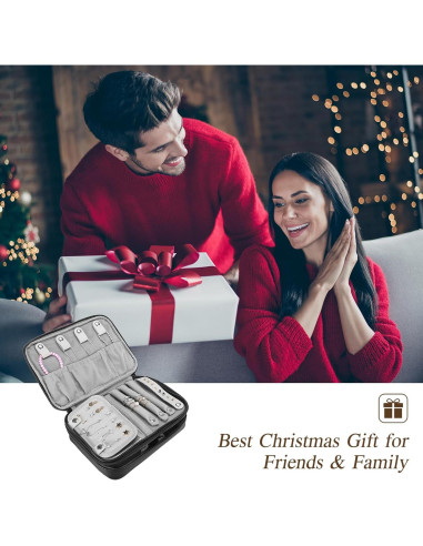 Bolsa Organizadora de Joyería ProCase Negra 23.1x17x7 cm