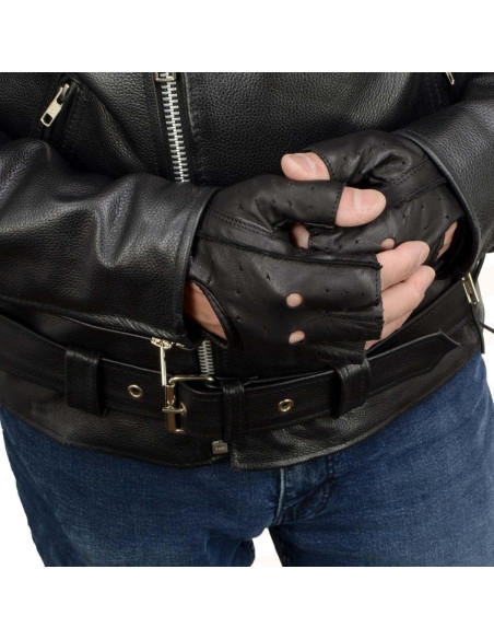 Guantes de motocicleta Milwaukee Leather SH195 cuero negro