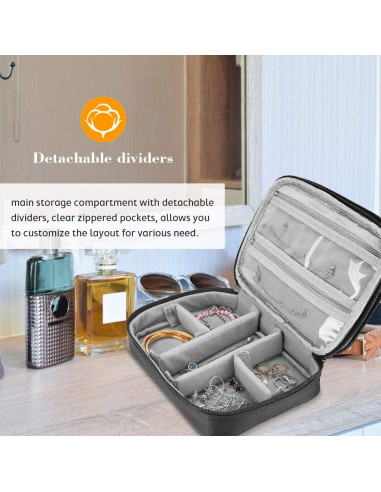 Bolsa Organizadora de Joyería ProCase Negra 23.1x17x7 cm