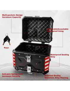 Maletero para Motocicleta Donpida 45L Impermeable Negro 2