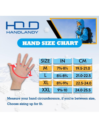Guantes de Trabajo Impermeables Handlandy XL Azul Térmicos