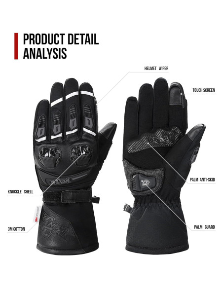 Guantes de Motocicleta Grapelet Invierno XL Impermeables