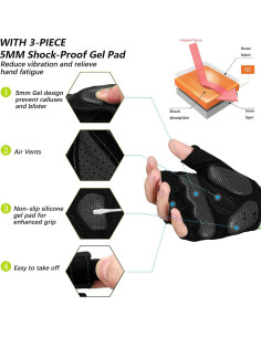 Guantes de Ciclismo MOREOK Unisex con Almohadilla de Gel 5mm 2