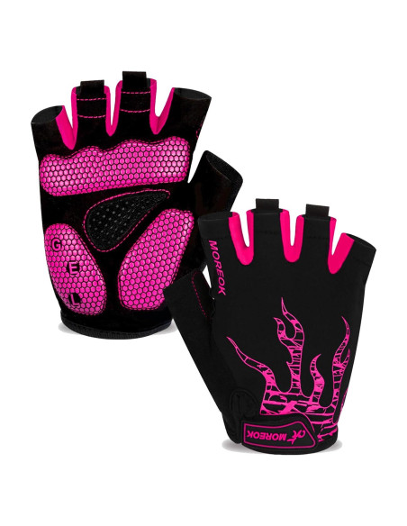 Guantes de Ciclismo MOREOK Unisex Rosa 5MM Almohadilla Gel