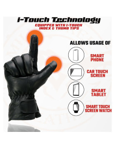 Guantes de motocicleta Milwaukee Leather MG7551 de cuero negro 2