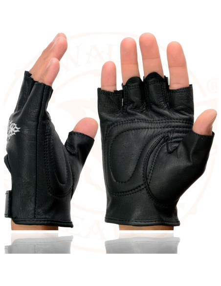 Guantes de Motocicleta Milwaukee Leather SH353 Negro Acolchados