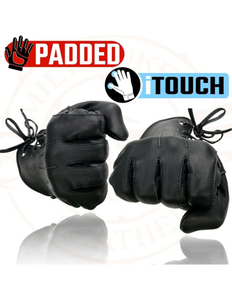 Guantes de Moto Milwaukee Leather MG7770 Mujer Cuero Negro