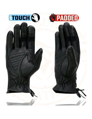 Guantes de Moto Milwaukee Leather MG7770 Mujer Cuero Negro