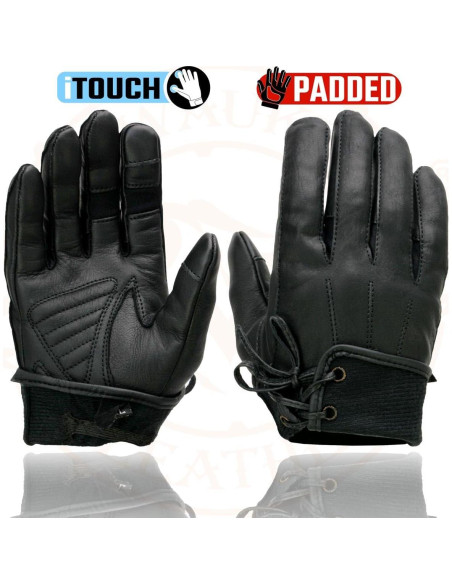 Guantes de Moto Milwaukee Leather MG7770 Mujer Cuero Negro