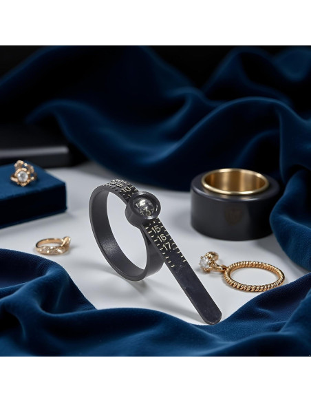 Medidor de Anillos Reutilizable Enyolidimk 1-17 con Lupa