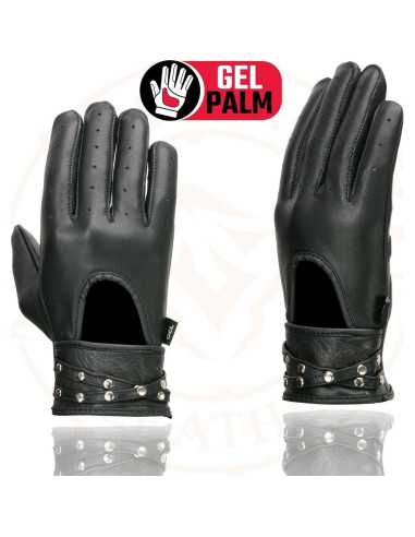 Guantes de moto Milwaukee Leather MG7765 mujer cuero negro