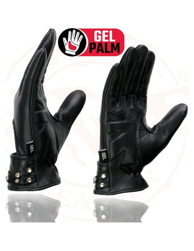 Guantes de moto Milwaukee Leather MG7765 mujer cuero negro
