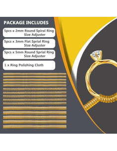 Ajustadores de Anillos Silicona Dorada 15pcs ENHONG 2