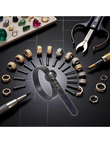 Medidor de Anillos Reutilizable Enyolidimk 1-17 con Lupa