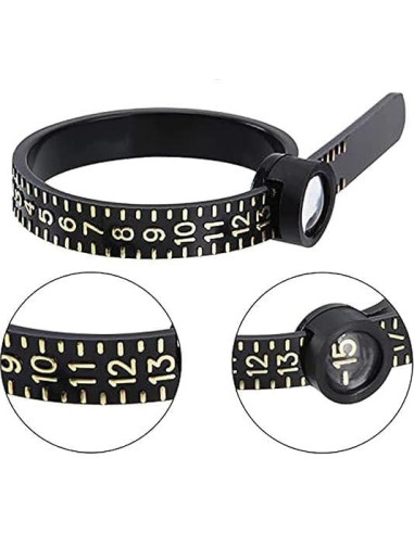 Medidor de Anillos Reutilizable Enyolidimk 1-17 con Lupa