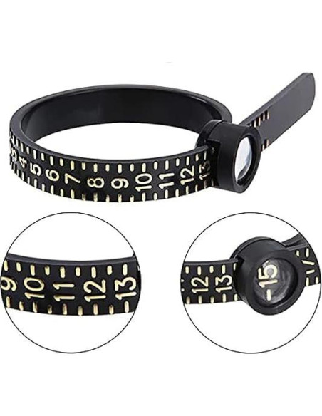 Medidor de Anillos Reutilizable Enyolidimk 1-17 con Lupa