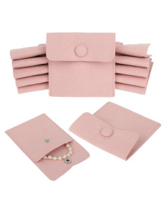 Bolsas de Joyería de Viaje Molain, 12 Piezas Microfibra Rosa