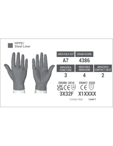 Guantes de Trabajo HexArmor Chrome SLT 4066 Cuero A7 X-Large