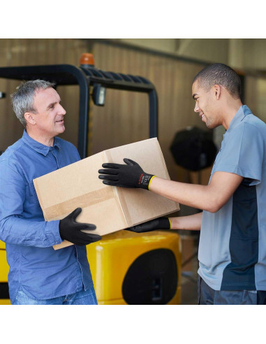 Guantes de Trabajo KAYGO KG15P 12 Pares PU Negro Pequeño