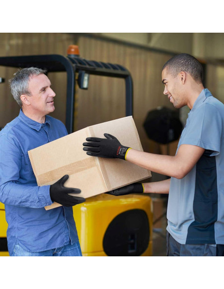 Guantes de Trabajo KAYGO KG15P 12 Pares PU Negro Pequeño