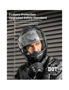 Casco de Motocicleta ILM Full Face Modelo 317 Brillo Negro S 2