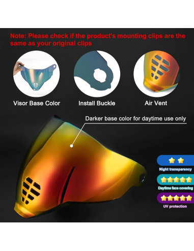 Visor PSLER IC-06 para Casco Icon Airflite Rojo