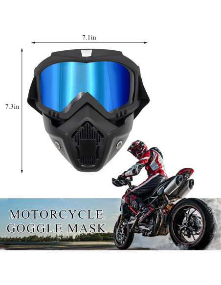 Gafas de Motocross DXNQ Azul Hielo Anti-UV Ajustables