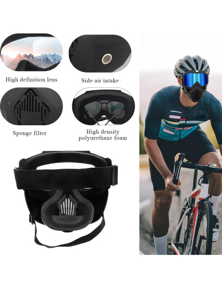 Gafas de Motocross DXNQ Azul Hielo Anti-UV Ajustables