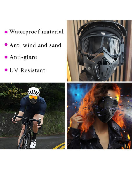 Gafas de Motocross DXNQ Azul Hielo Anti-UV Ajustables