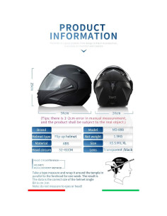 Casco Modular Horudot 808 Doble Visera Negro Brillante 2