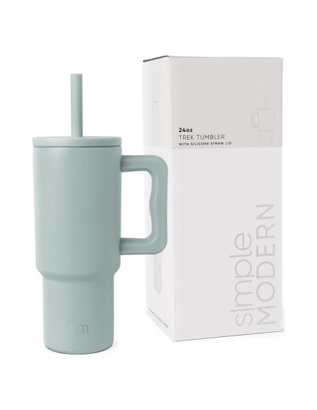 Taza Simple Modern Trek 24 oz Verde Mar con Asa y Tapa