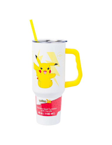 Vaso Térmico Acero Inoxidable Silver Buffalo Pikachu 1.18L