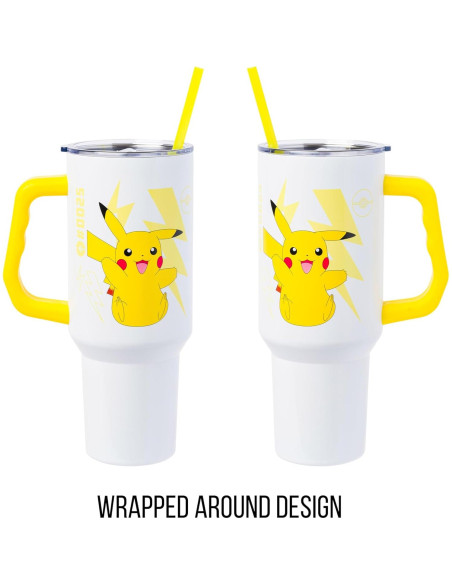 Vaso Térmico Acero Inoxidable Silver Buffalo Pikachu 1.18L