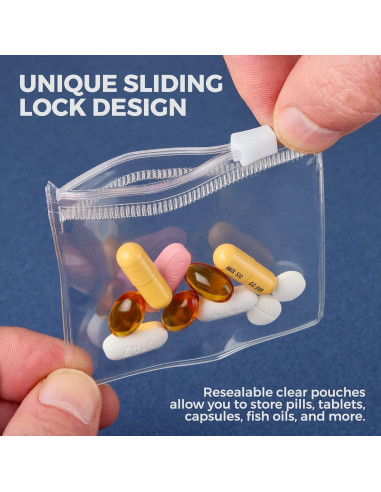 Bolsas de Pouch para Pastillas MEDca - 12 Pcs Reutilizables