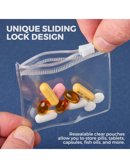 Bolsas de Pouch para Pastillas MEDca - 12 Pcs Reutilizables