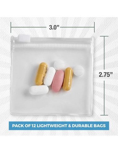 Bolsas de Pouch para Pastillas MEDca - 12 Pcs Reutilizables